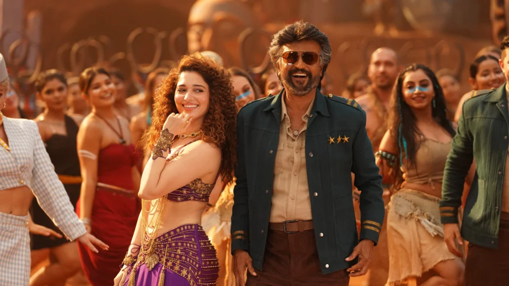 Tamannah and Rajnikanth in Kaavaalaa