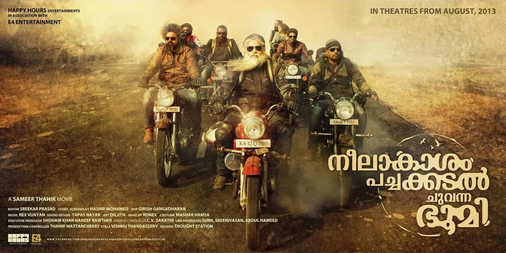 Normal poster for Neelakasham Pachakadal Chuvanna Bhoomi showing actors